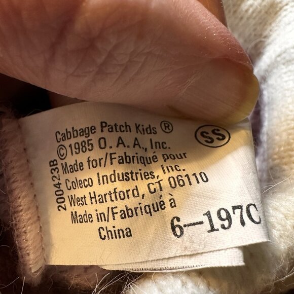 Cabbage Patch Kids Beans Bottom Babies Lavender White Sleeper Knit 1985 Vtg Cpk - Picture 11 of 12